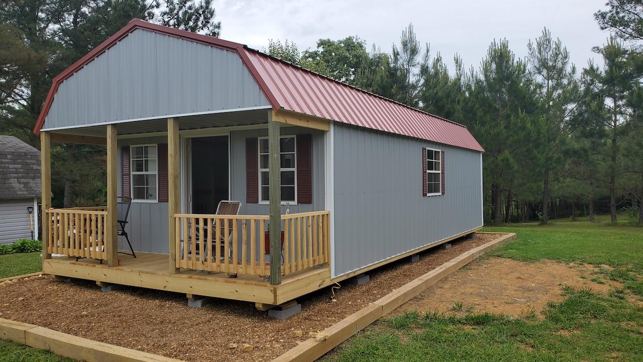 metal building with porch